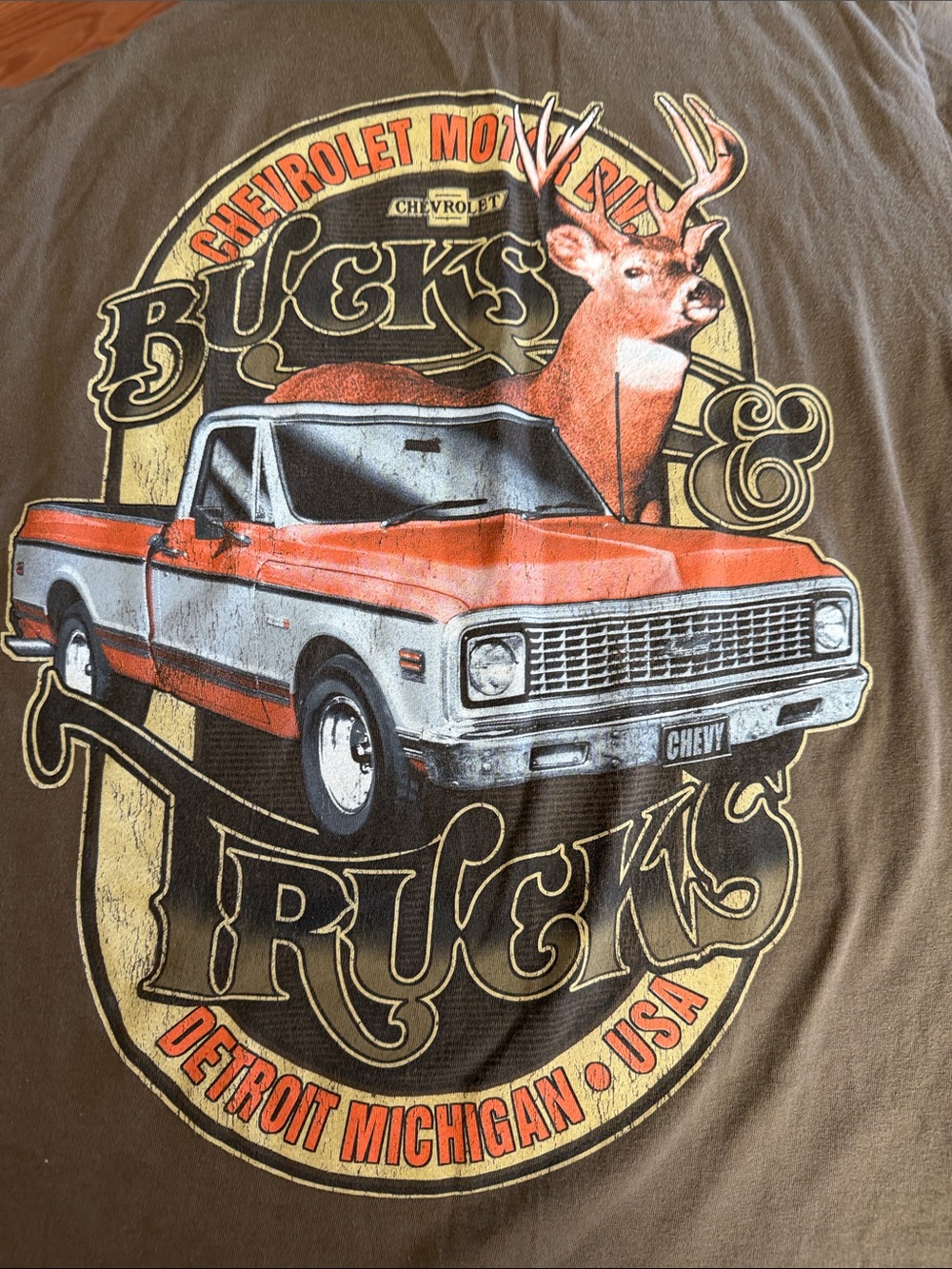 Chevrolet Boys' Brown 'Bucks & Trucks' Graphic Tee
